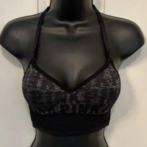 Victorias Secret PINK Halter, Padded, Molded Cups, Sports Bra, Mesh Detail,